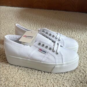 Superga White Platform Sneakers Classic BRAND NEW